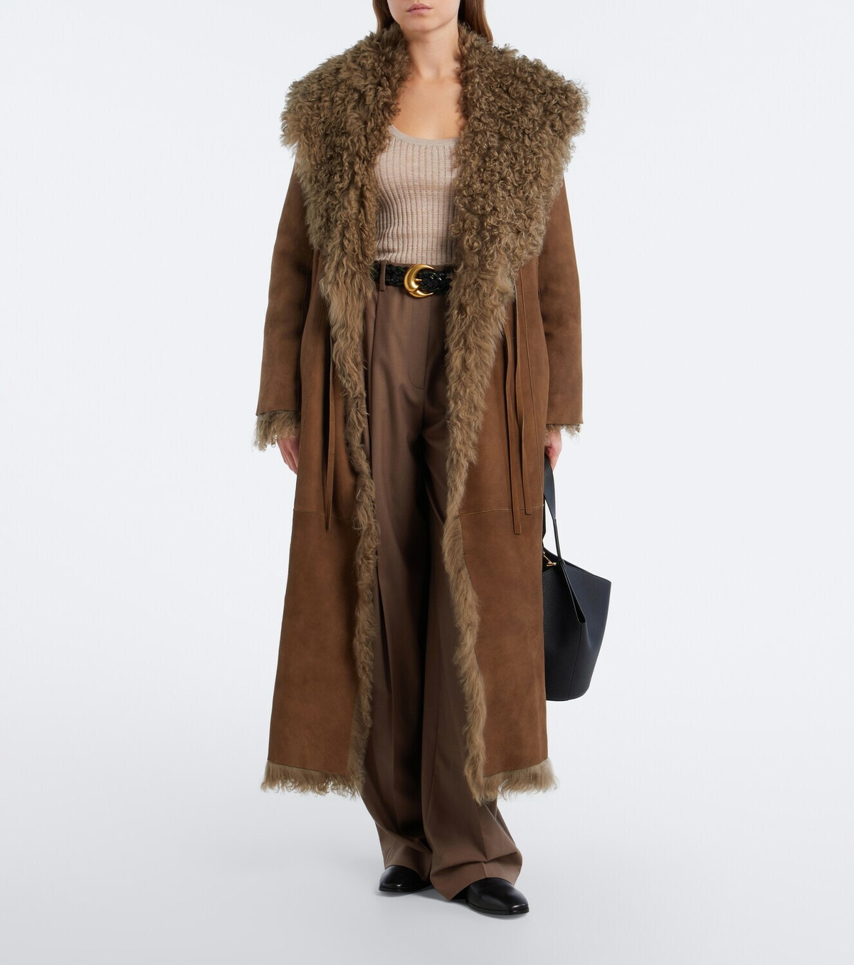 Ralph Lauren Collection Justyn reversible suede and shearling coat