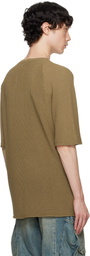 DEVOA Khaki Short Sleeve Knit T-shirt