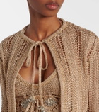 Rabanne Crochet embellished cropped cardigan