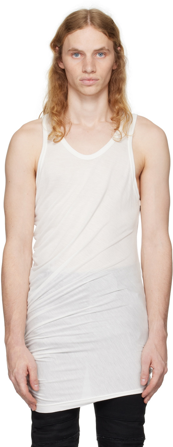 トップス JULIUS 2010SS Drape Cutsew. Julius White Drape Tank Top Julius