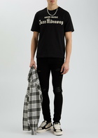 Amiri Jazz Hideaway Embroidered Cotton T-shirt Black