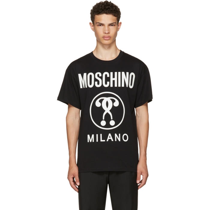 Photo: Moschino Black Glow-in-the-Dark Logo T-Shirt