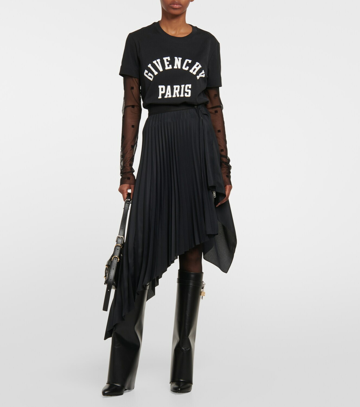 Givenchy Logo cotton and tulle T-shirt Givenchy