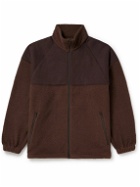 Beams Plus - Mil Panelled Cotton-Jersey and Fleece Zip-Up Jacket - Brown