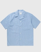 Norse Projects MADS POPLIN STRIPE SS Blue Mens Shortsleefe
