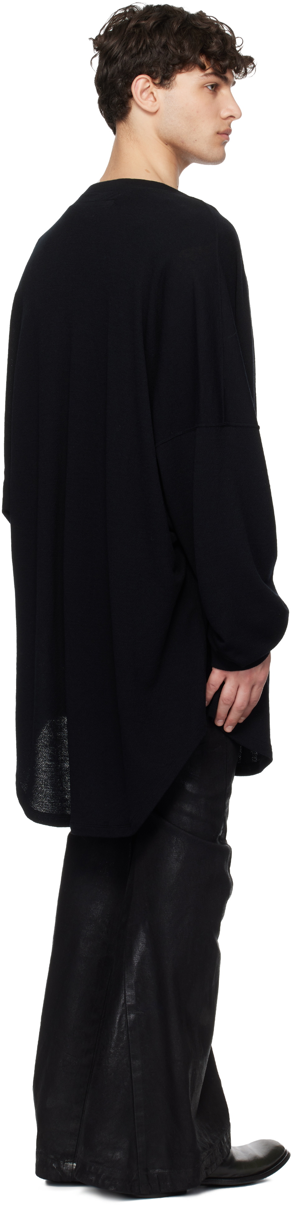 Julius Black Ana-Knit Drape Sweater