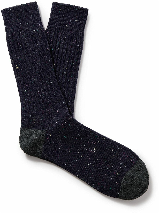 Photo: Anonymous Ism - Ribbed-Knit Socks - Blue