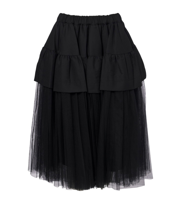 Photo: Noir Kei Ninomiya Tiered wool and tulle midi skirt