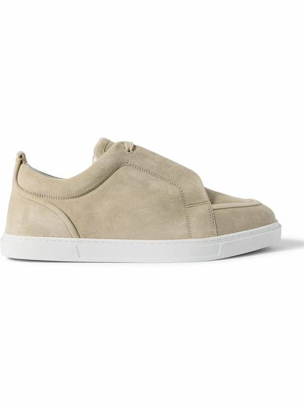 Photo: Christian Louboutin - Jimmy Rubber-Trimmed Suede Sneakers - Neutrals