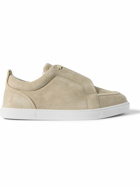 Christian Louboutin - Jimmy Rubber-Trimmed Suede Sneakers - Neutrals