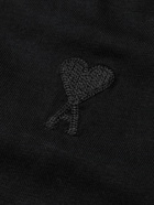 AMI PARIS - ADC Logo-Embroidered Cotton-Jersey T-Shirt - Black