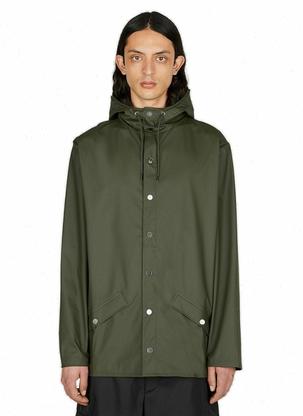 Photo: Rains - Hooded Rain Jacket in Green