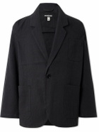 Monitaly - Linen and Cotton-Blend Suit Jacket - Black