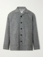 Valentino Garavani - VLogo-Embellished Mélange Virgin Wool Blouson Jacket - Gray