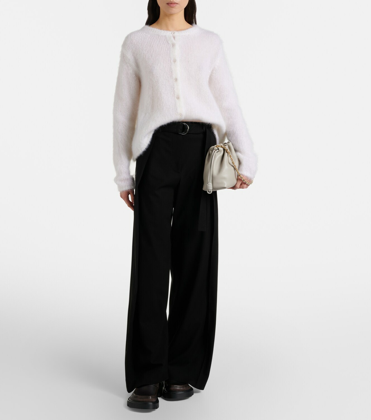 Loewe Belted wool wide-leg pants