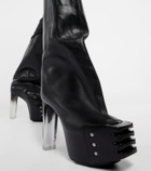 Rick Owens Leather over-the-knee boots