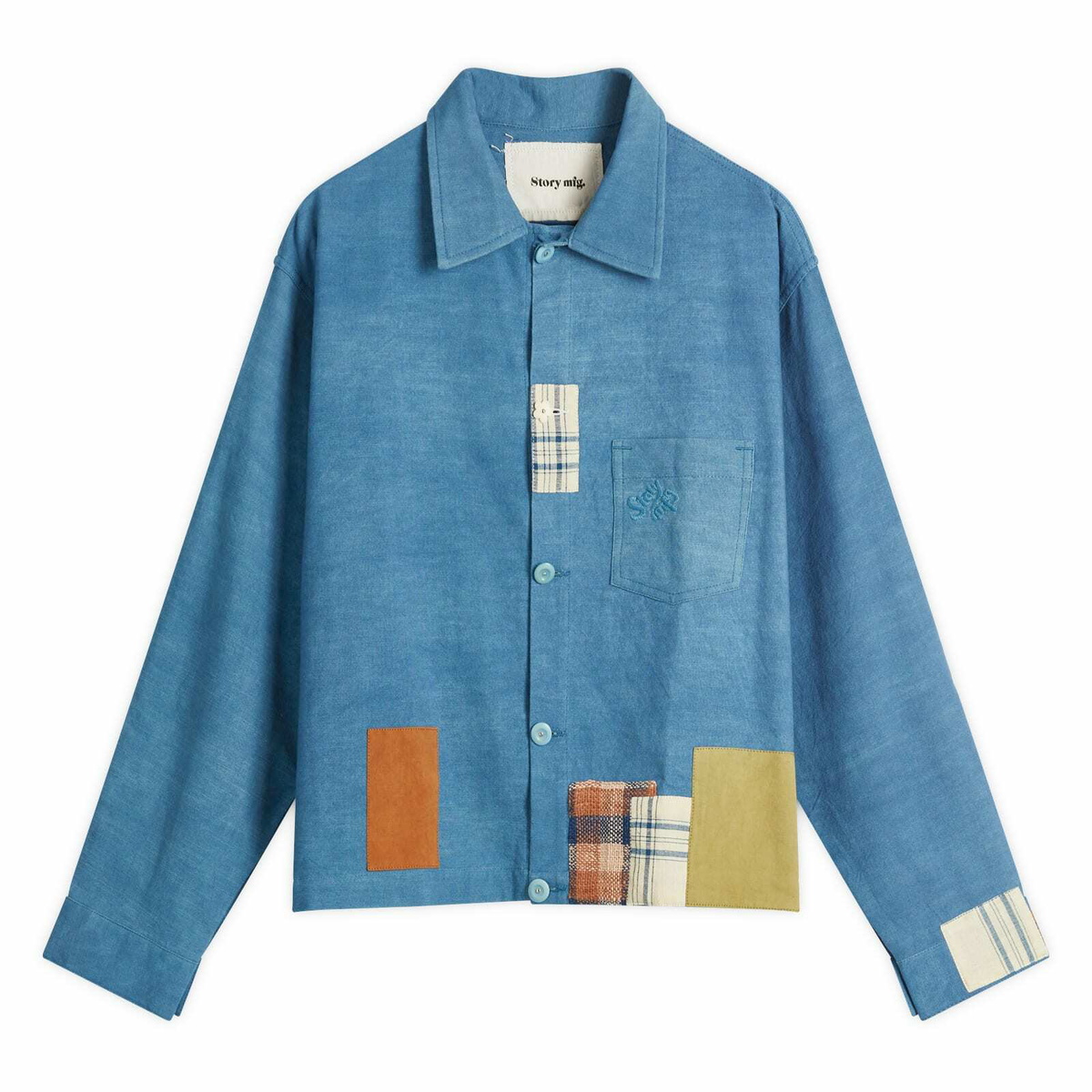 Story Mfg. - 555 Appliquéd Organic Cotton-Twill Zip-Up Shirt