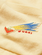 GUCCI - Logo-Appliquéd Wool Cardigan - Yellow