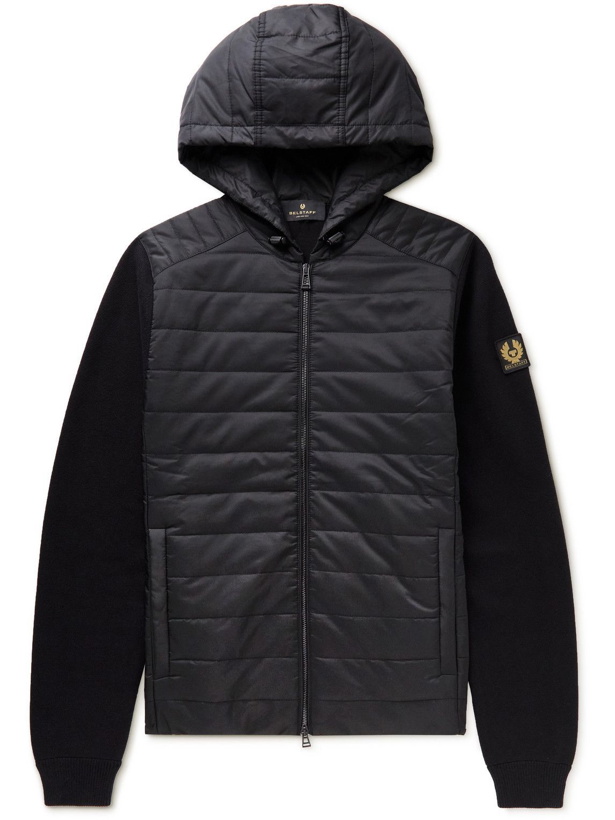 Photo: Belstaff - Omar Logo-Appliquéd Cotton and Quilted Shell Hooded Jacket - Black