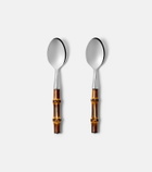 Gucci Set of 2 bamboo stainless steel spoons
