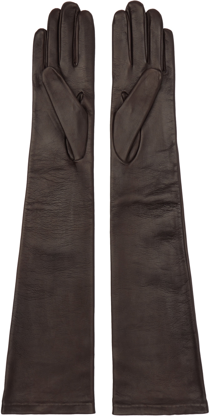 Dries Van Noten Brown Soft Leather Gloves