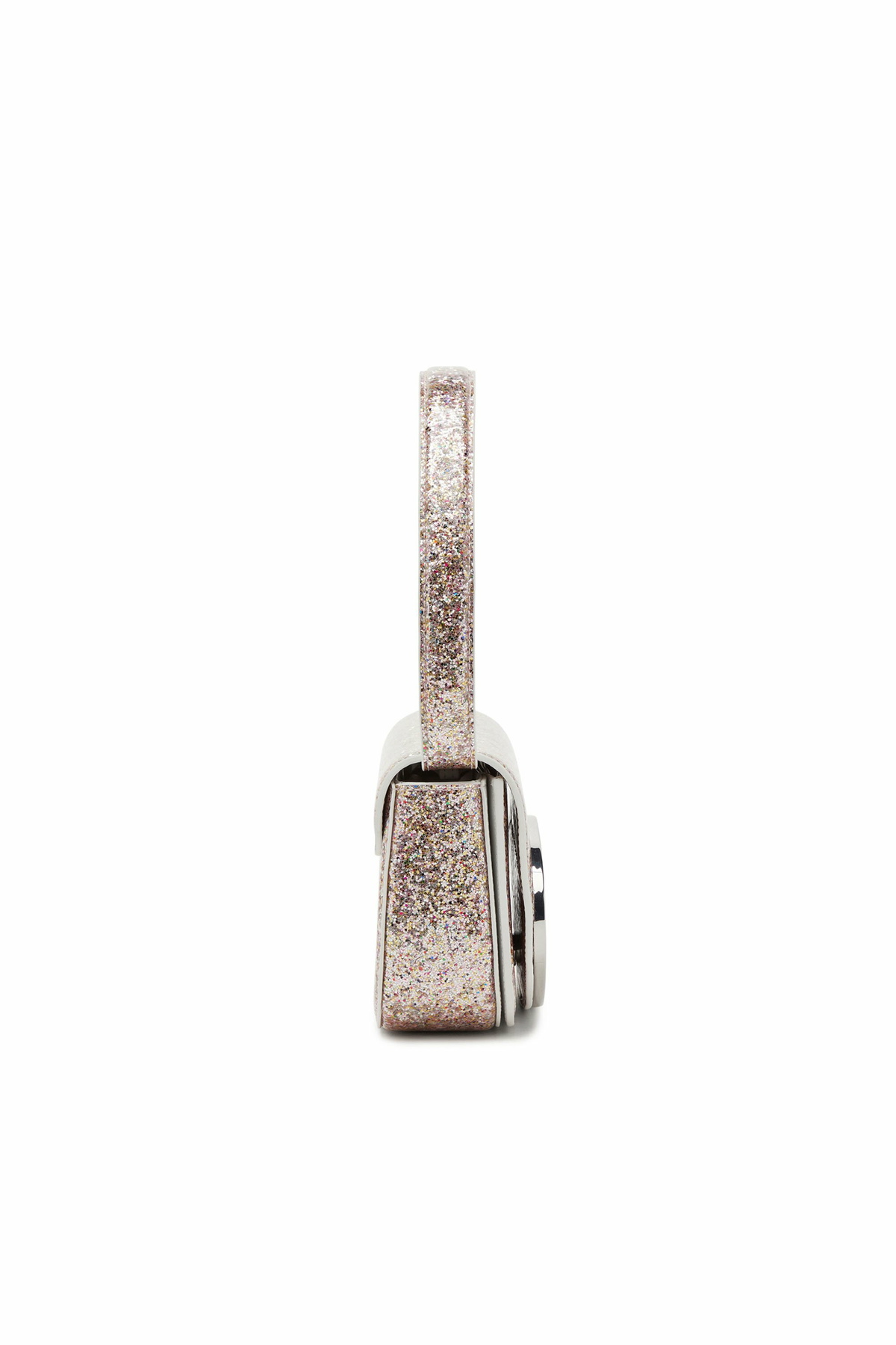Diesel 1DR-Iconic shoulder bag with macro glitter - Shoulder Bags Womens in Pink