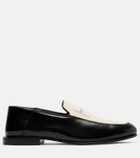 Givenchy Label leather and canvas loafers