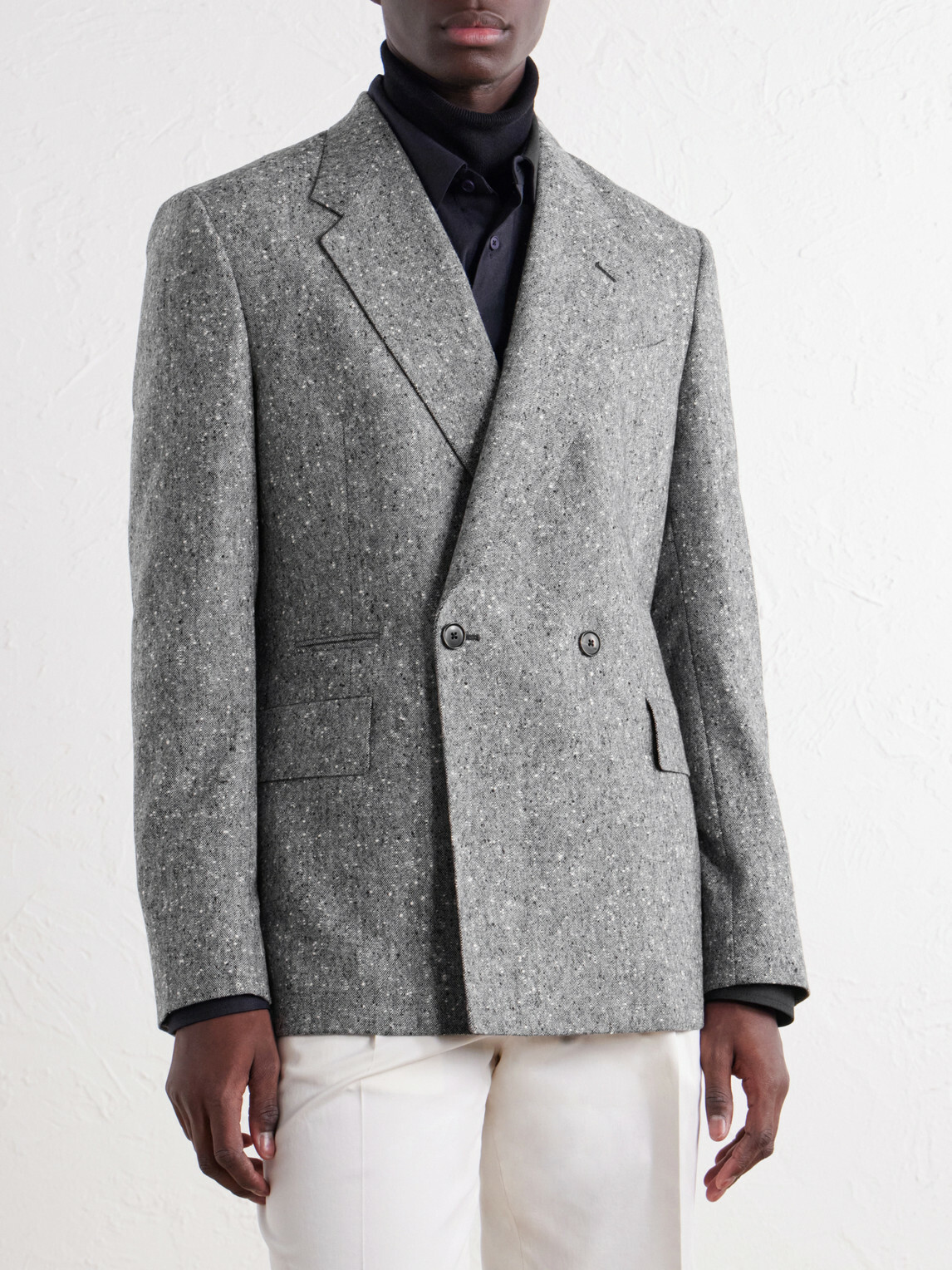 Paul Smith - Double-Breasted Donegal Wool-Tweed Blazer - Gray