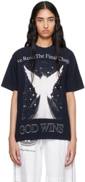 Online Ceramics Navy 'God Wins' T-Shirt