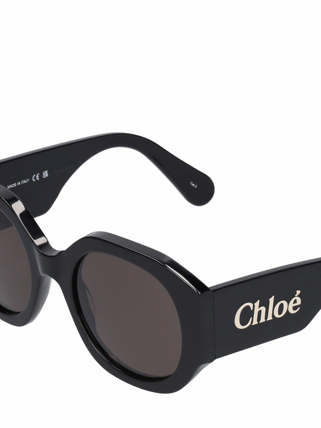 CHLOÉ Oversized Logo Round Acetate Sunglasses Chloe display picture 3