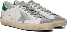 Golden Goose White & Gray Super-Star Suede Sneakers