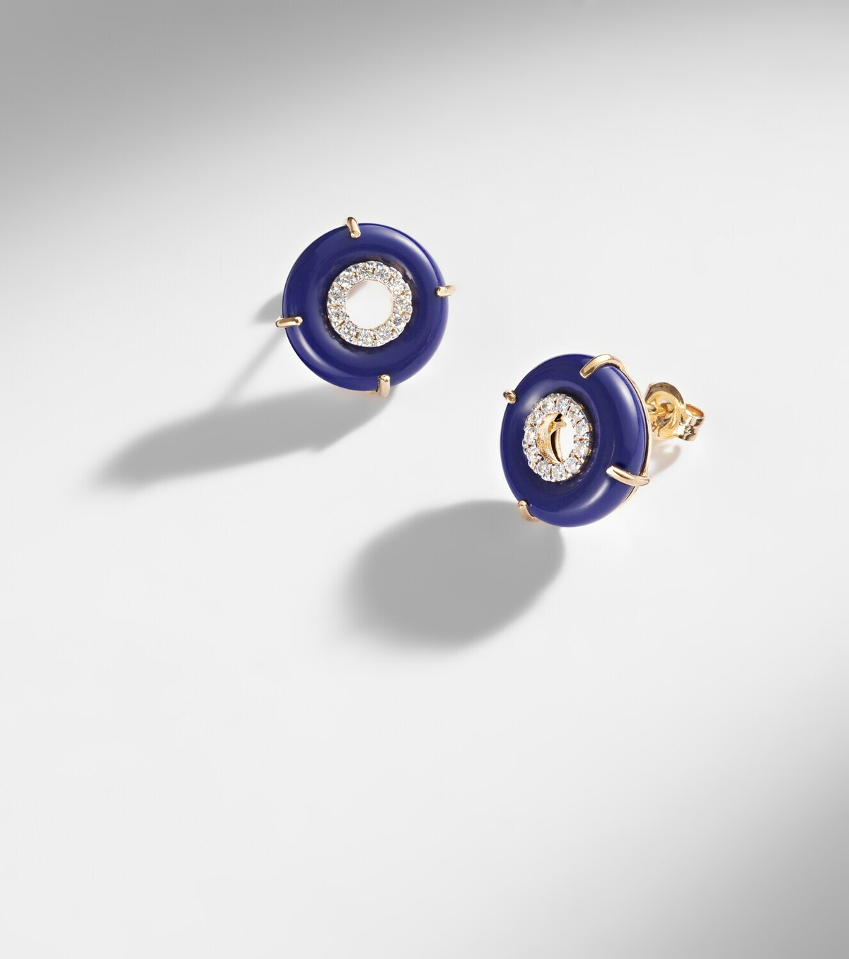 Mateo 14kt gold earrings with lapis lazuli and diamonds
