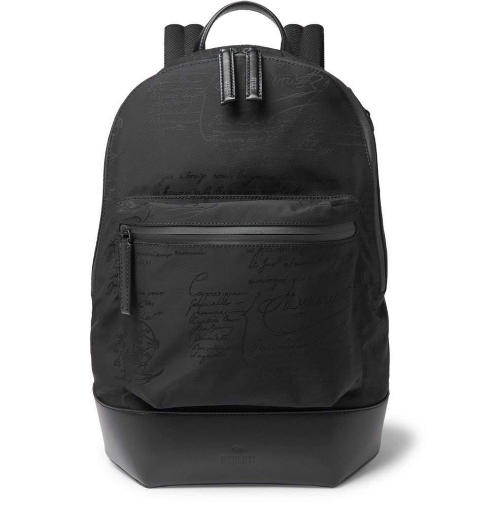 Berluti - Volume Leather-Trimmed Nylon Backpack - Black Berluti