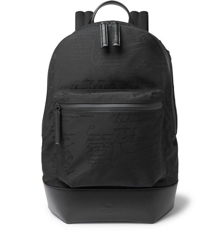 Photo: Berluti - Volume Leather-Trimmed Nylon Backpack - Black