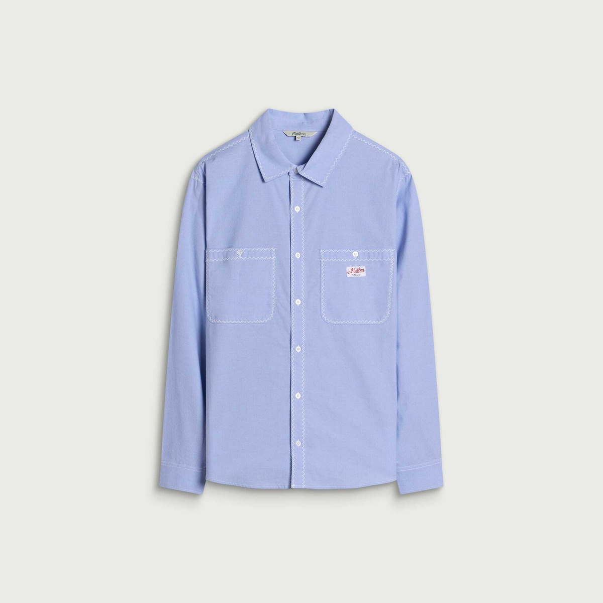 Malbon Men's Benchmark Shirt in Blue Chambray