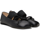 MM6 Maison Margiela Black Anatomic Numeric Ballerina Flats