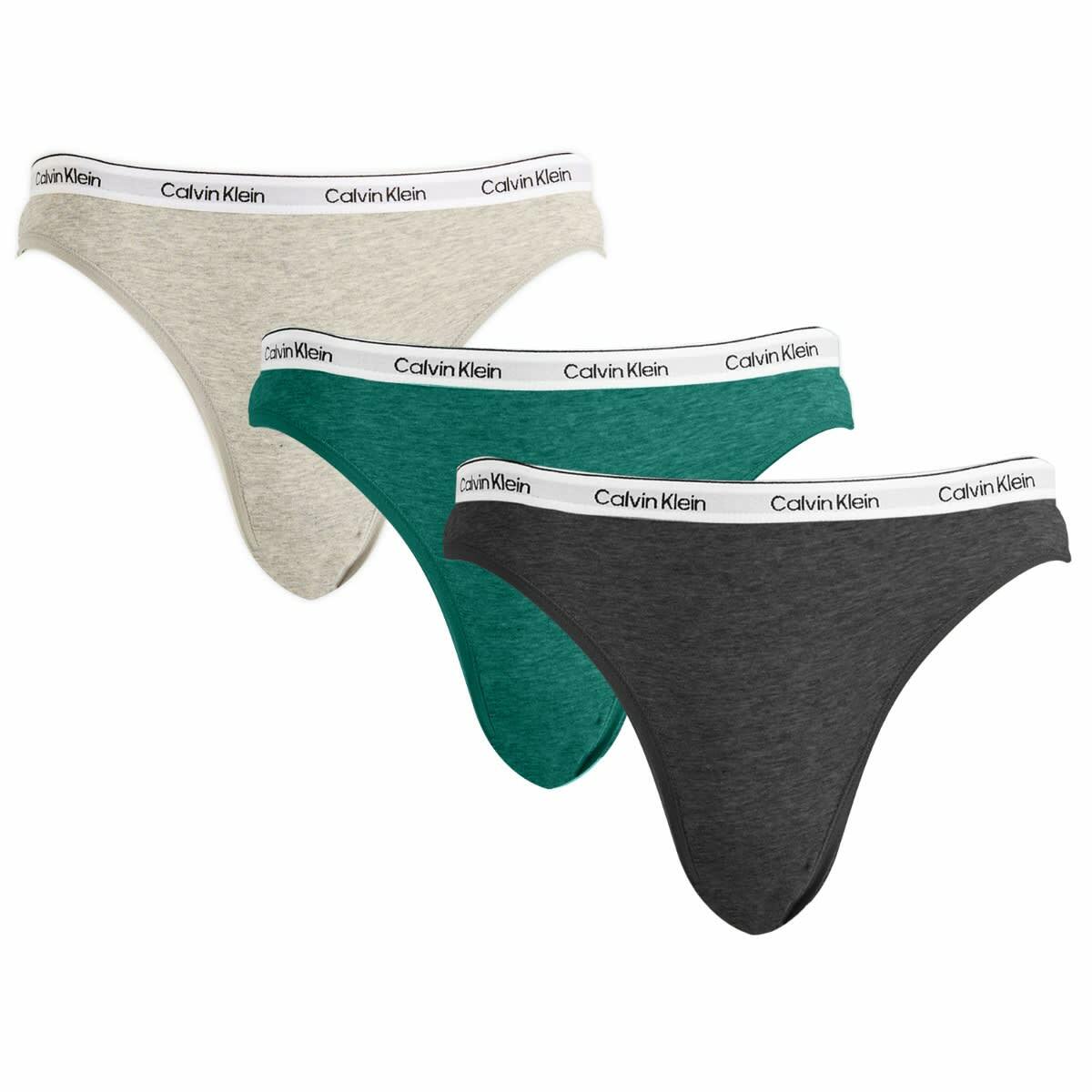 Calvin Klein Women's Icon Bikini Brief - 3 Pack in Black/Grey Heather/Turf
