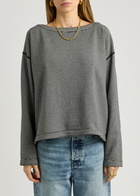 Eileen Fisher Reversible Striped Cotton top Black