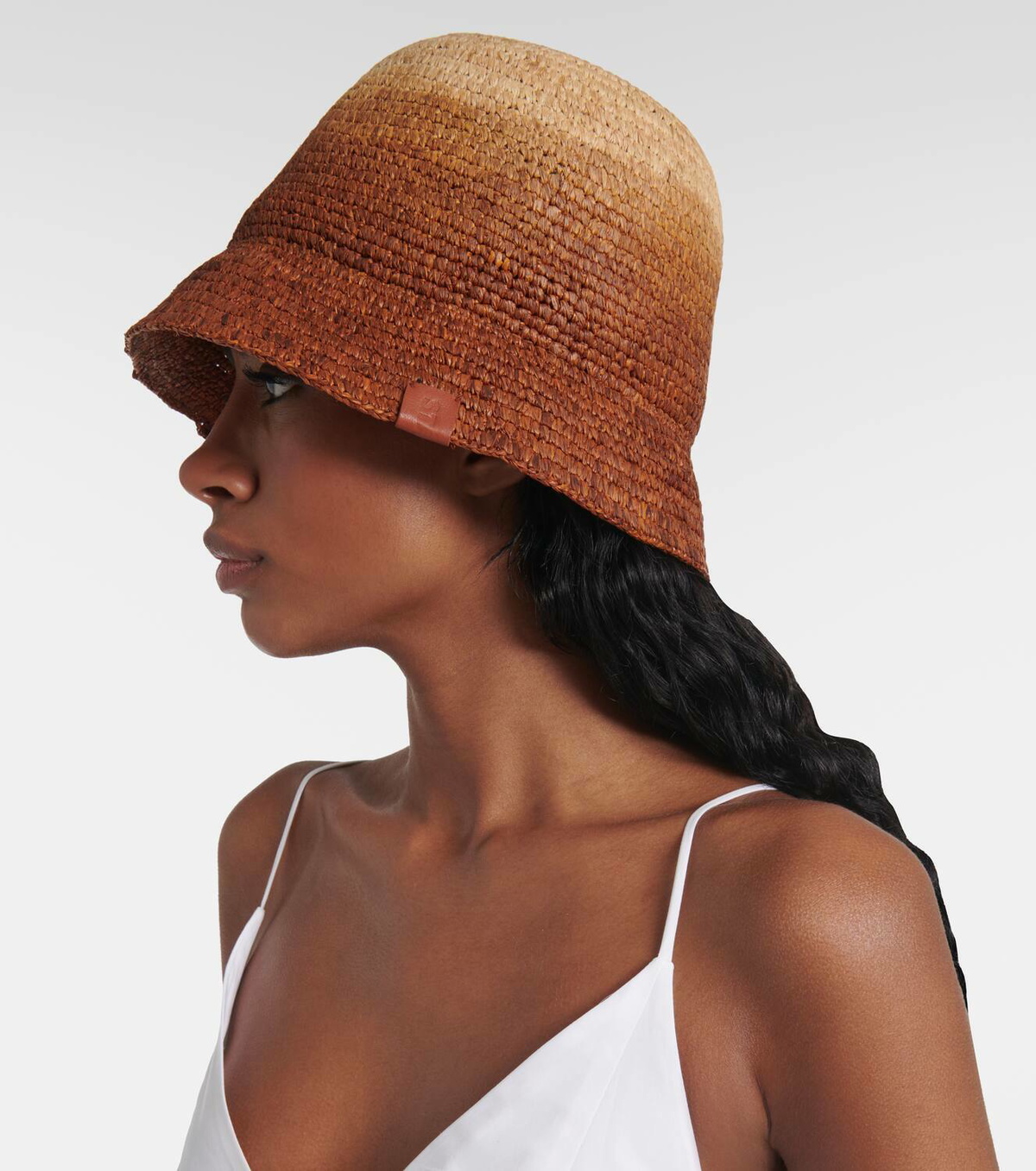 Staud Meyers ombré raffia bucket hat