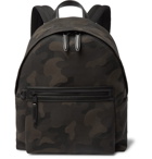 Mulberry - Leather-Trimmed Camouflage-Print Canvas Backpack - Green