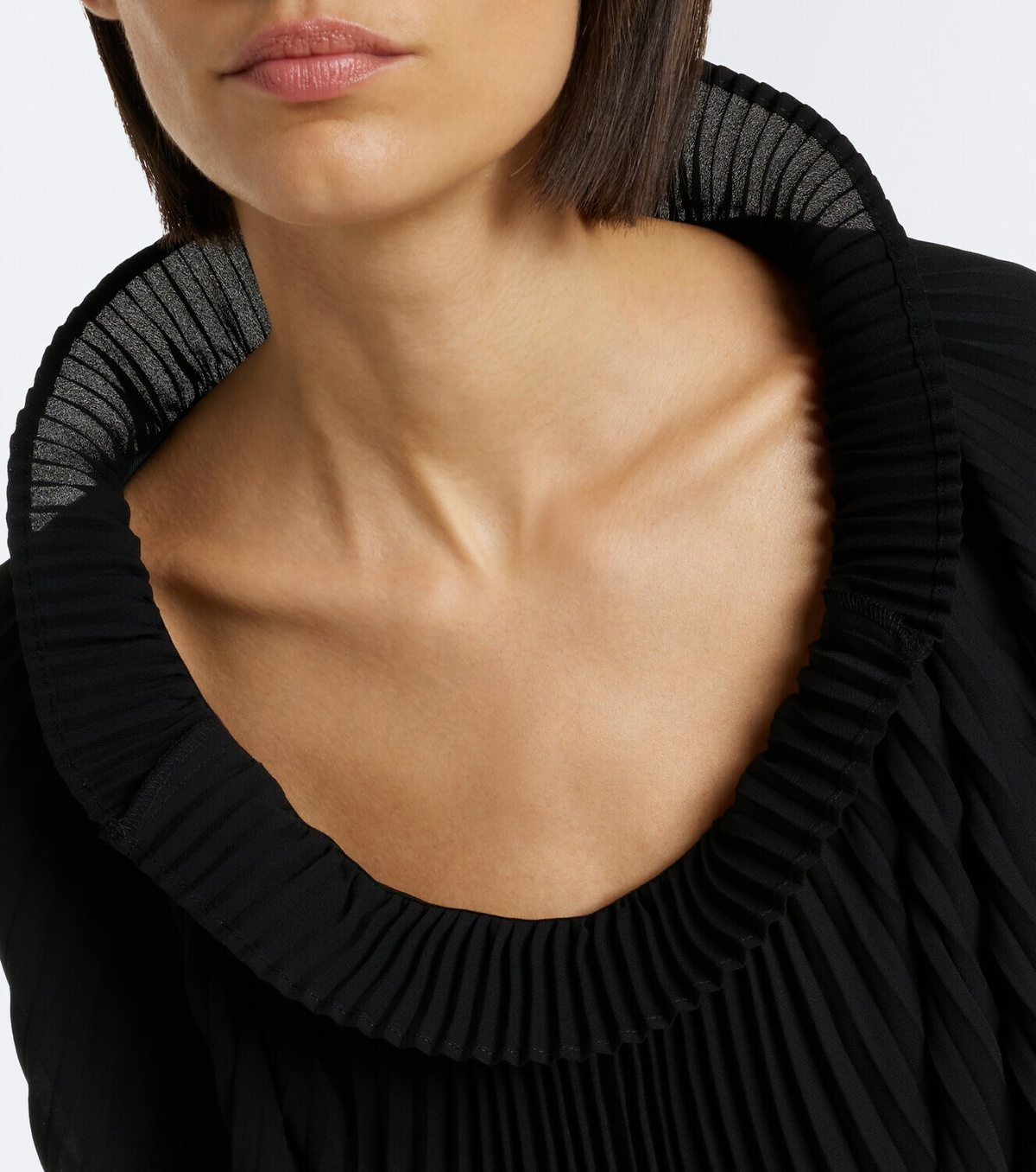 Junya Watanabe Pleated wool-paneled midi dress