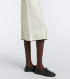 Prada Bow-detail striped midi dress