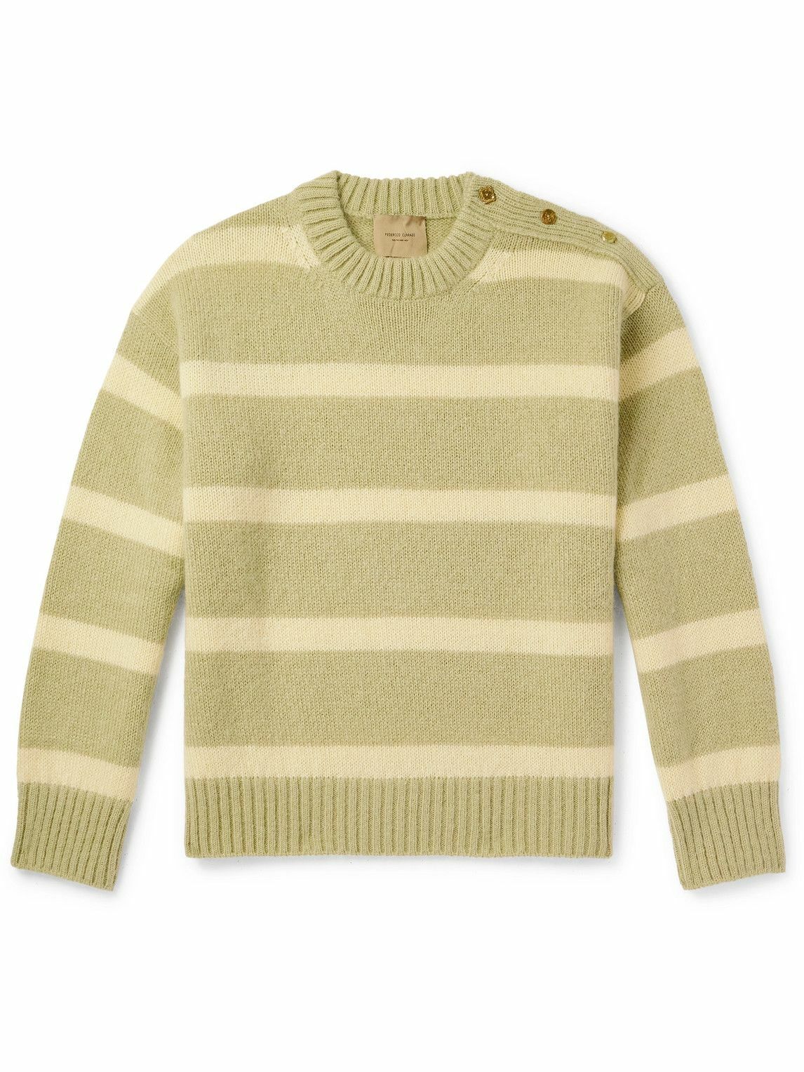 Federico Curradi - Striped Wool-Blend Sweater - Green