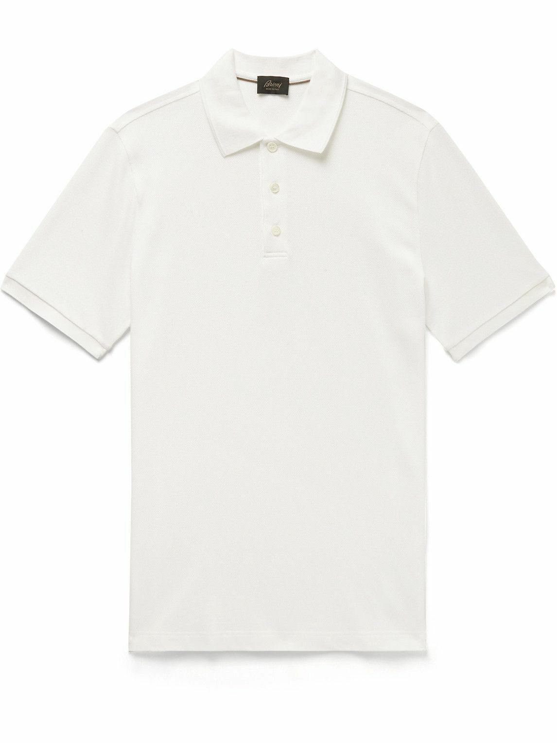 Brioni - Cotton-Piqué Polo Shirt - White Brioni