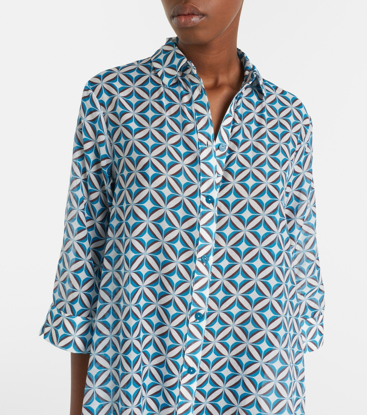 Max Mara Steppa printed cotton and silk midi dress