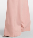 Costarellos Pleated wool-blend wide-leg pants