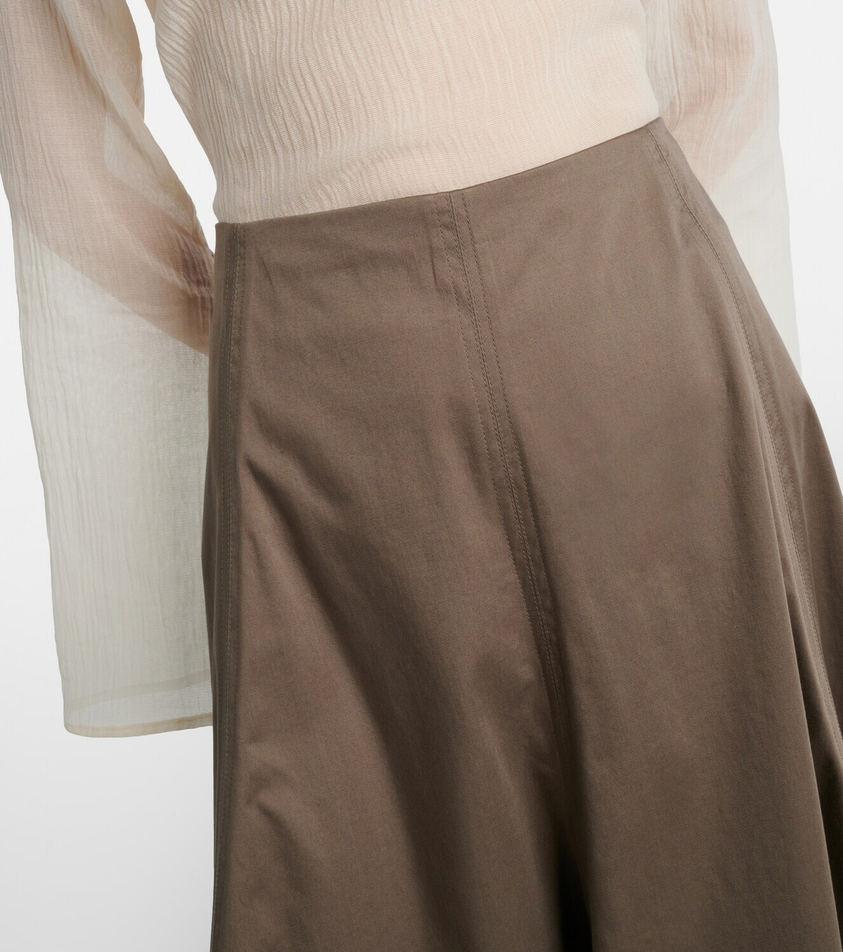 Proenza Schouler Janan cotton-blend sateen midi skirt