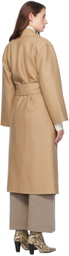 Harris Wharf London Beige Belted Clutch Coat