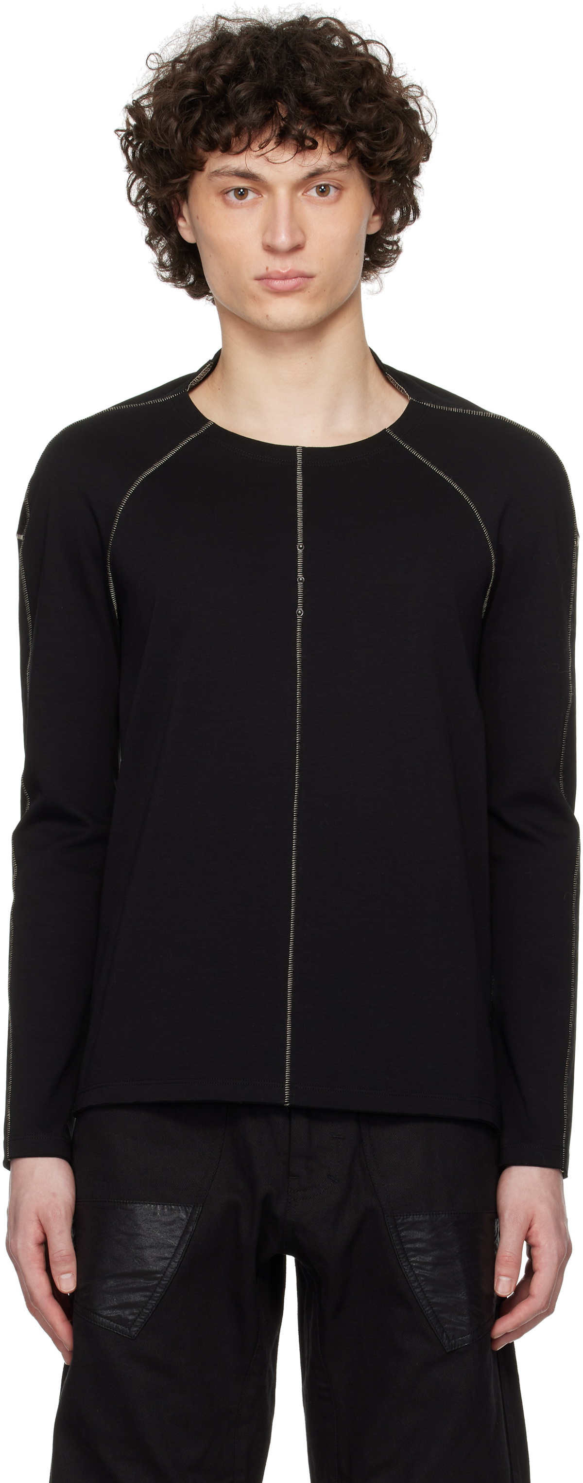 CARNET-ARCHIVE Black Layered Long Sleeve T-shirt CARNET-ARCHIVE
