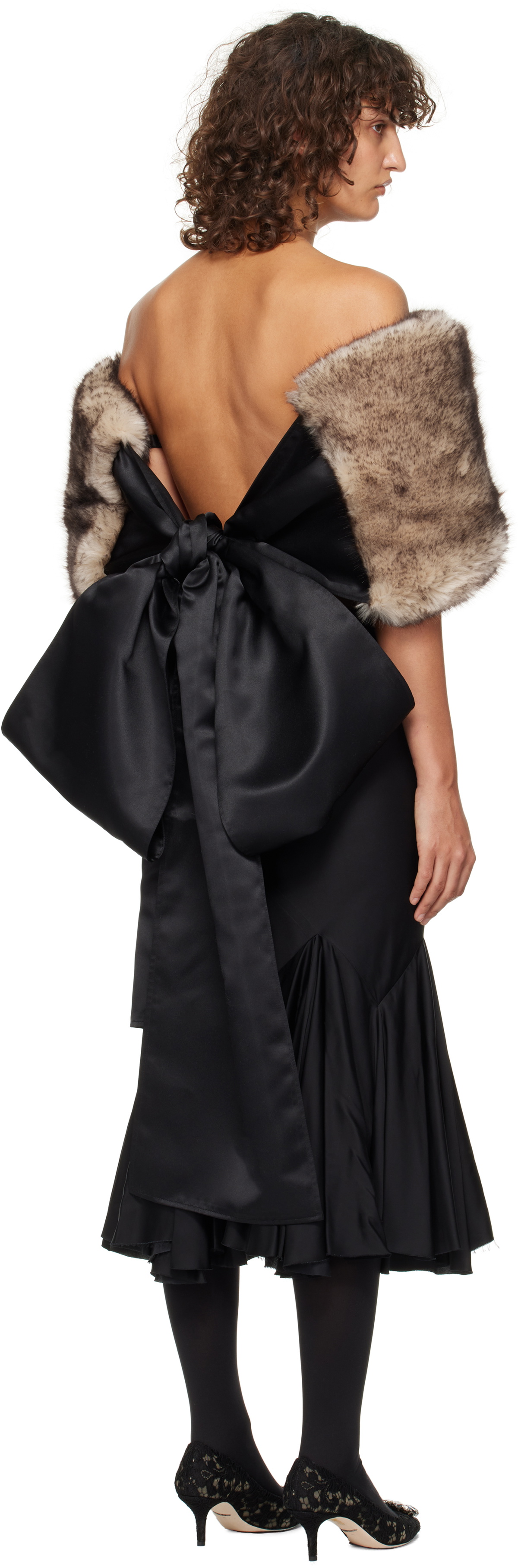 VAQUERA Brown & Black Shrug Faux-Fur Cardigan